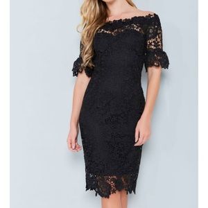 Paper Dolls Black Floral Crochet Lace dress